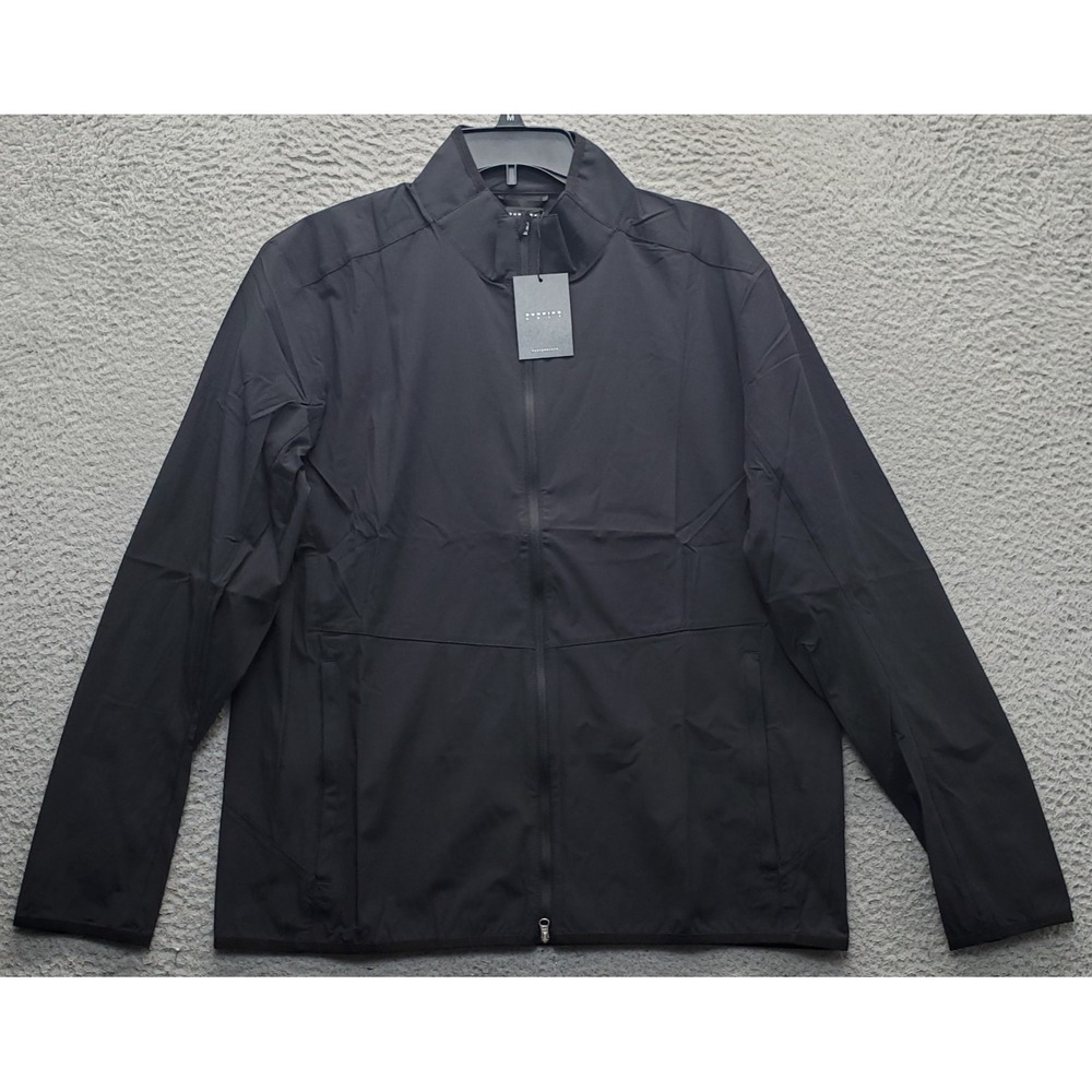 Dunning Golf Performance Rain Jacket Mens Medium Black Mock Neck Full Zipper